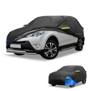 Partuto Car Cover Waterproof All Weather Automotive Outdoor Anti-UV Sun Rain Protection Full Exterior Cover for Toyota RAV4 210D W/Zippe