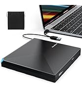 PeroBuno External CD DVD Drive, USB 3.0 Optical Disc Drive, 4 USB Ports and 2 TF/SD Card Slots, C...