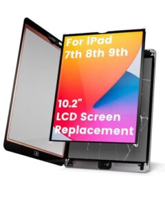 LHM for iPad 7th 8th 9th Gen 10.2" LCD Screen Replacement Display Assembly (Model: A2197 A2198 A2200 A2270 A2428 A2429 A2430 A2602 A2603 A2604 A2605) with Repair Kits (Not Touch Glass)