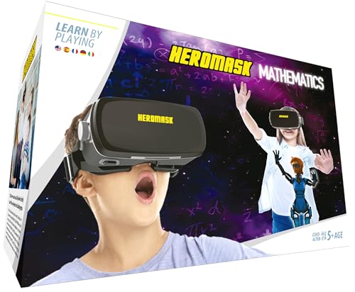 VR Headset + Maths educational games [times tables subtraction…] for kids 5 6 7 8…12 years old [Fun games] VR Maths set [3D glasses] Cool for girls and boys Learning toys