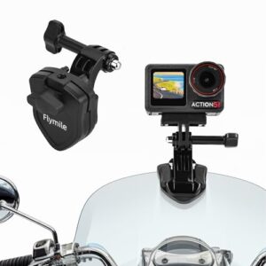 Flymile Motorcycle Windshield Clip Mount for DJI Action 5 Pro 4 3