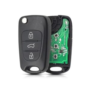 Lizbn 3 Buttons Hyundai Remote Control Key Fob Folding Hyundai i30 Replacement Key Fob Kia Sportage Key Cover for Hyundai i20 i30 i35 Kia K2 K5 Sorento Sportage Elantra with Blade 433MHz ID46 Chip