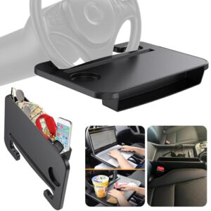 Steering Wheel Tray Table With Car Seat Gap Filler Organiser for Van Accessories for Work | Car Food Tray | Laptop Holder | Lorry Truck Driver Gifts Accessories | Road Trip Essentials Gadgets