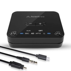 Avantree Audikast 3 [2024 Version] - Bluetooth 5.3 Transmitter for TV with aptX-Adaptive & Low Latency