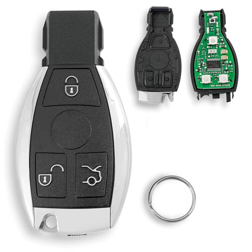 433MHZ 3 Buttons Remote Car Key Fob for Mercedes Benz E S G CLK SLK ML Clases 2000-2017 Key Fob with Key Ring
