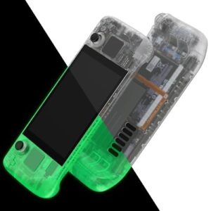 eXtremeRate Glow in Dark - Green Custom Faceplate Back Plate Shell for Steam Deck LCD