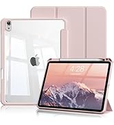 ZKTUYU Case for iPad 10 Generation 10.9 inch 2022 with Pen Holder, Clear Transparent Back Shell T...