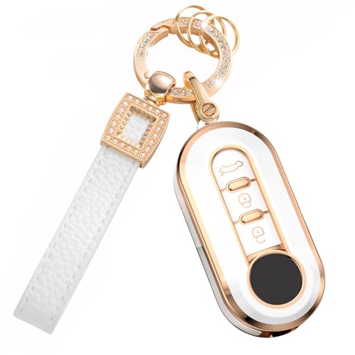 worahroe Car Key Fob Cover Fit for Fiat Brava 500/500C/500L Bravo Fiorino Stilo Lancia Punto Panda Qubo