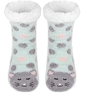 Tolumo Slipper Socks for Women Men Heat Holding Fluffy Sock Knitted Socks Wool Sherpa Fuzzy Bed S...