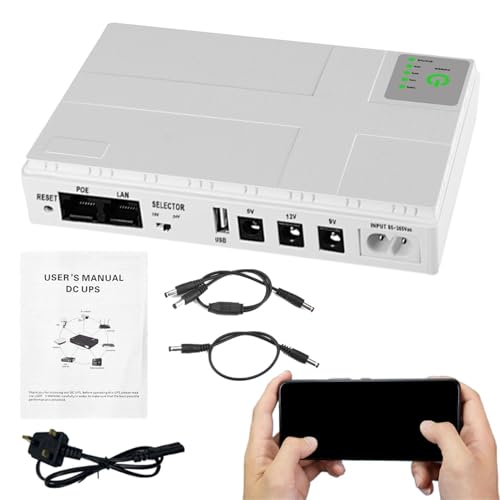 Routers Powerr Supply - 10400 mAh uninterruptible poweer supply | Ups WiFi 5/9/12v Router Adapter | Backup Battery Uninterruptible Router Battery | Modem minii Powerr Supply Speaker Output Battery