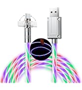 USB C Charger Cable 1.5M 60W Type C Cable Fast Charging Light Up Lead Braided USB A to USB C Phon...