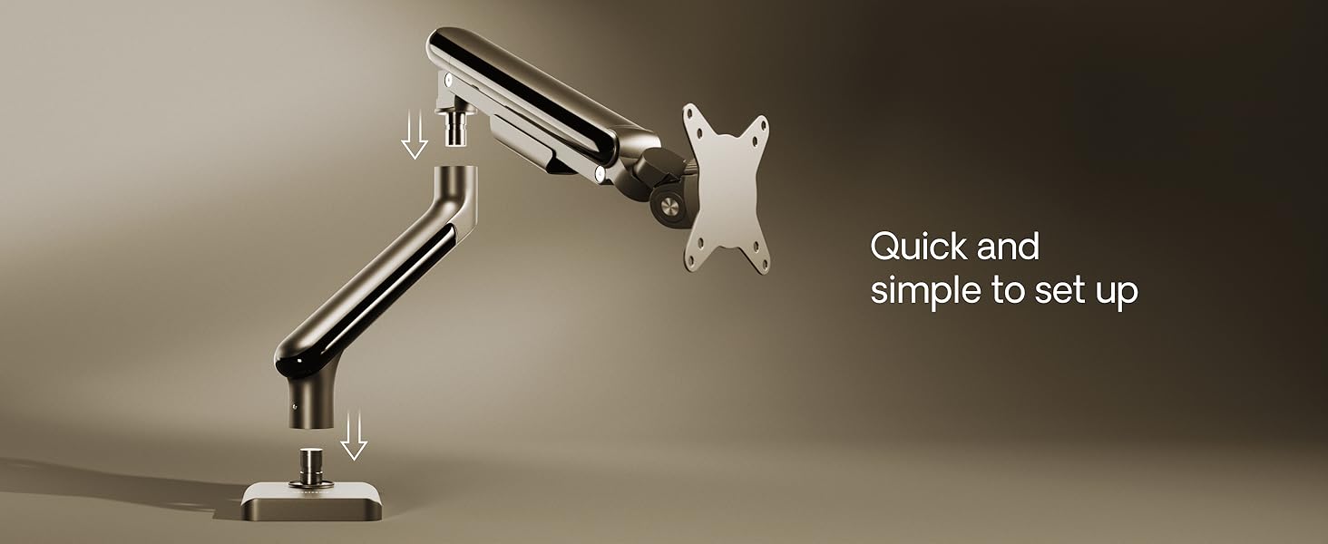 single monitor arm stand desk mount adjustable vesa screen computer bracket long gaming mounted