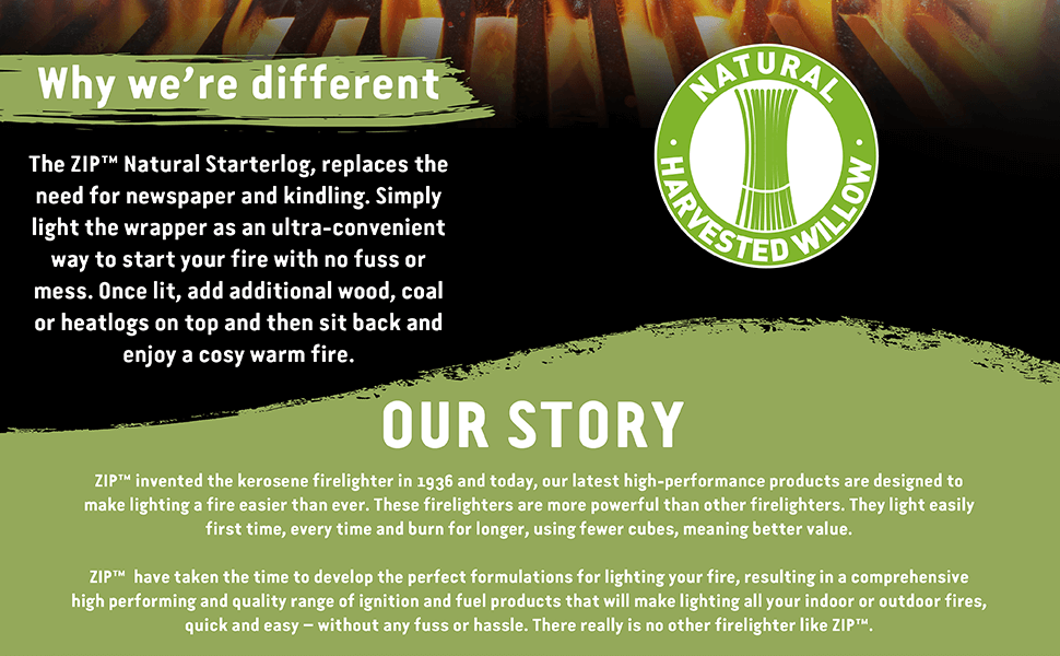 Replaces the need for paper and kindling - made from sustainably sourced willow