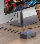 AV Access KVM Switch Dock 2 Monitors 2 Laptops, 4K KVM Switch Dual Monitor, 2 USB-C MST Ports, 60...