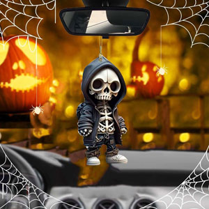 halloween skeleton car charm