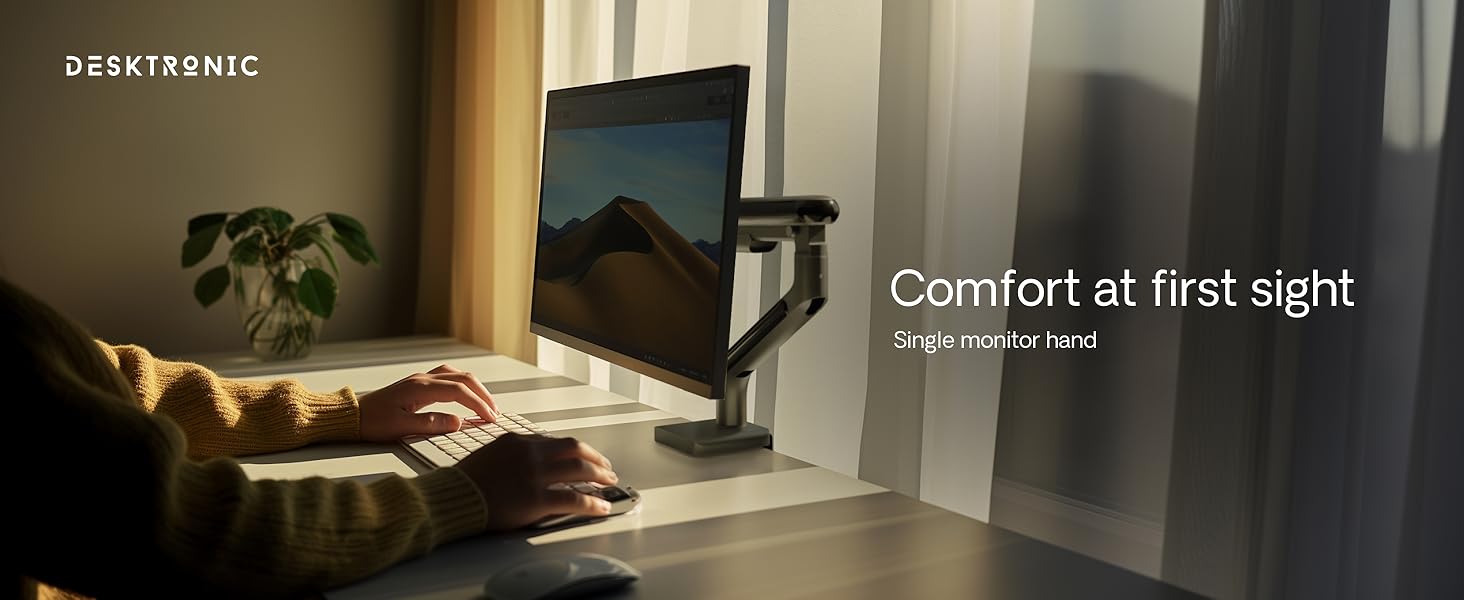 single monitor arm stand desk mount adjustable vesa screen computer bracket long gaming mounted