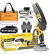 Saker Mini Chainsaw Cordless 6-Inch-Switch Security Lock-Cordless Power Chain Saws-Handheld Small...
