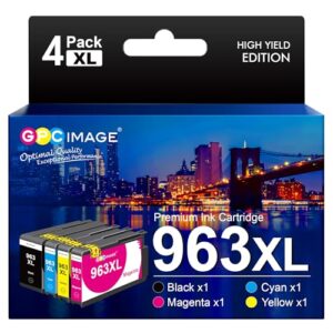 GPC Image 963XL Ink Cartridges Multipack Remanufactured for HP 963 963XL Ink Compatible for HP Officejet Pro 9020 9014 9015 9016 9018 9019 9022 9025 Printers (1 Black