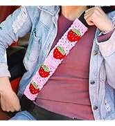 Universal Automotive Seat Belt Cover Pad, Cute Strawberry Car Accessories for Women, Crochet Shou...