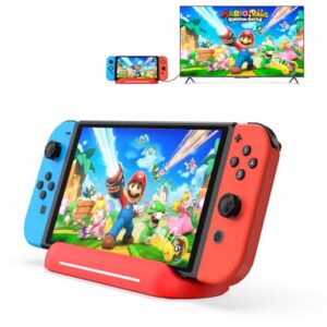 5 in 1 Switch Dock for Nintendo Switch OLED TV Adapter Switch Docking Station with HDMI USB 3.0 Port Type C Charging Type C Connectors Travel Switch Base Portable USB C Hub Stand