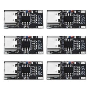 The Lord of the Tools 6PCS USB Typ-C Decoy Board PD3.0/2.0/QC3.0/2.0/FCP/AFC Fast Charge Decoy Trigger Module 9V 12V 15V 20V 23x11.5x4mm for Laptop Router Optical Modem Adapte