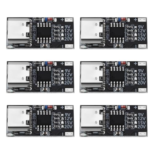 The Lord of the Tools 6PCS USB Typ-C Decoy Board PD3.0/2.0/QC3.0/2.0/FCP/AFC Fast Charge Decoy Trigger Module 9V 12V 15V 20V 23x11.5x4mm for Laptop Router Optical Modem Adapte
