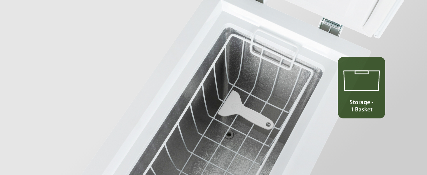 Willow WCF60W Freestanding 51L Chest Freezer with Removable Storage Basket