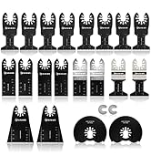 MaxAwe 33 PCS Multitool Oscillating Saw Bla-des Set, Professional Oscillating Tool Bla-des Kit fo...