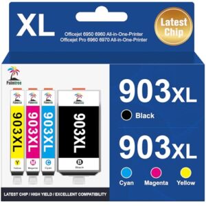 Palmtree 903XL Ink Cartridges Replacement for HP 903XL Ink Cartridges Multipack for HP Officejet 6950 Ink Cartridges for HP Officejet Pro 6960 Ink Cartridges for HP Officejet Pro 6970 Ink Cartridges