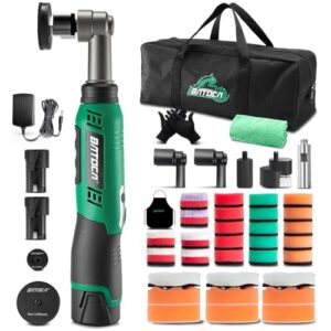 BATOCA S6 Cordless Car Polisher Buffer Sander Dual Action & Rotary Mini 12V Polishing Machine 1inch/3inch Detailing Polishing Pad Kit 6 Variable Speed 1000-5000RPM 2 2.0Ah Battery for Car Polish Clea