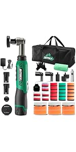 BATOCA S6 Cordless Car Polisher Buffer Sander Dual Action & Rotary Mini 12V Polishing Machine 1in...