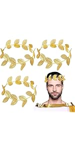 PacuM Gold Leaf Headband, 4 Piece Gold Headpiece Gold Leaf Head Ring Greek Goddess Accessories Ro...