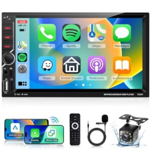 Double Din Car Stereo with Wireless Carplay Android Auto