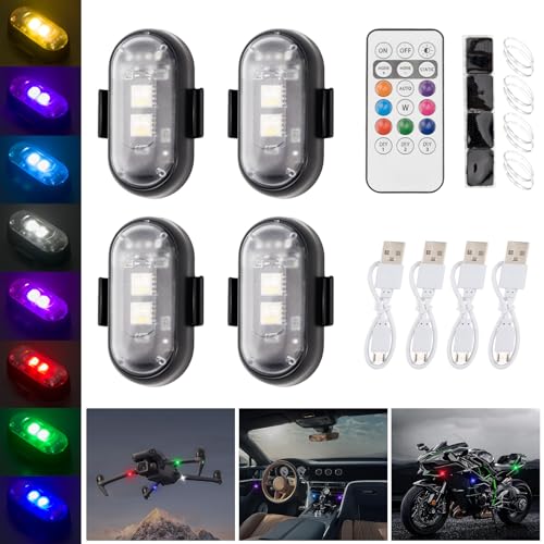 4PCS Wireless LED Strobe Lights with Remote Control