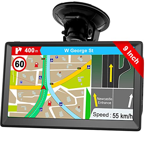 GPS Navigation Sat Nav for Truck - Jimwey 9 Inch Satnav 2024 UK EU Map GPS Navigator for Cars Lorry with Voice Guidance and Speed Camera Warning