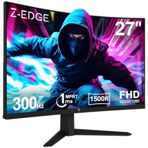 Z-Edge 27 Inch 300Hz(DP) 240Hz(HDMI) Curved Gaming Monitor 1ms MPRT Full HD LED Monitor