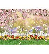 Easter Backdrop for Photography Easter Party Decoration 7x5FT Spring Easter Garden Background Gre...