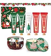 Hand Cream Gift Set for Women, 3 Pack Scented Candle Gift Set with Christmas Socks for Women,Pack...