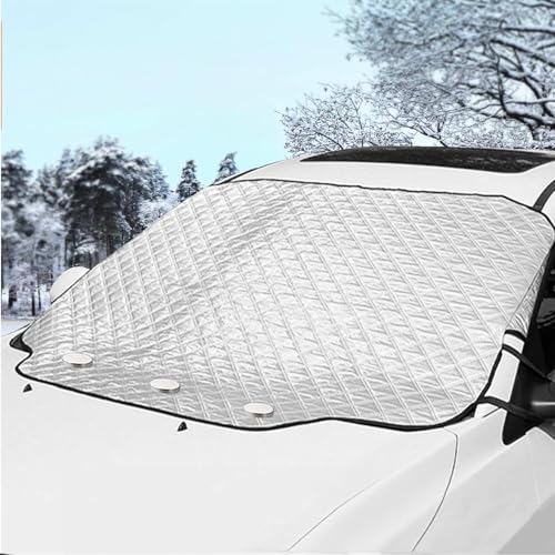 ELVYNIA Magnetic Car Windshield Covers for Winter - Large Windscreen Covers Frost with Elastic Straps | Car Cover for Ice with Storage Bag | Wind Screen Protector for Car | Snow Cover (Extra Large)