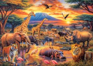 Wild Animals Jigsaw Puzzles for Adults 1000 Jigsaws Lion Tiger Elephant Wildlife 1000 Piece Jigsaw Puzzles for Adults