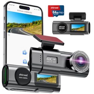 Dash Cam 4K UHD Front Dashcam with 64GB SD Card 2160P WiFi Car Camera