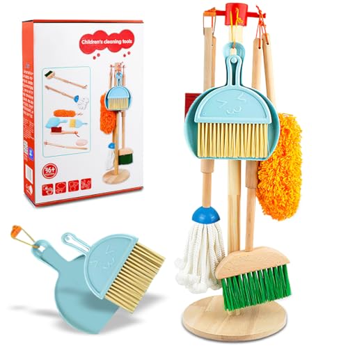 Koolbitz Wooden Cleaning Set for Kids - Pretend Play Broom