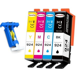 HenceBuy 924 Ink Cartridges for HP 924 Ink Cartridges Multipack Compatible with HP OfficeJet Pro 8120 8122e 8134e 8132e 8135e 8125e 8124e 8130e 8120e All-in-One Printer 4 Pack (NO CHIP)