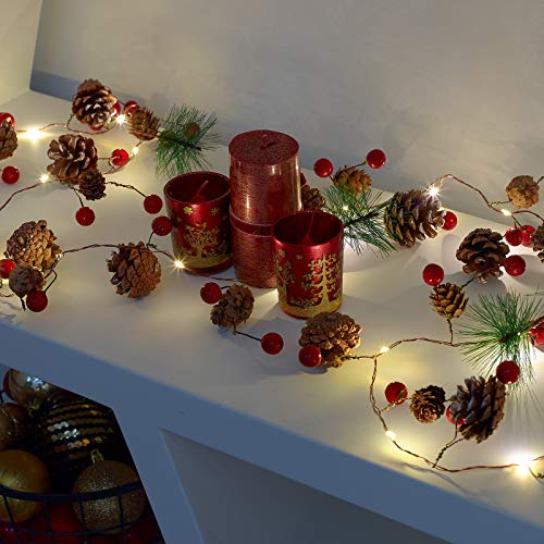 GloBrite Christmas Garland with Lights - 2 Meters