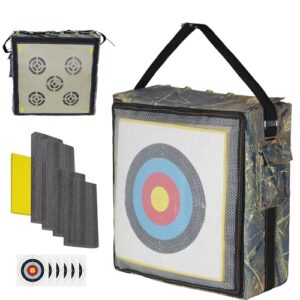 REAWOW Archery Targets - Double Kevlar Target Surface 19.6 * 19.6 * 7.9 2-Side Shotting Archery Targets for Backyard