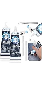 Fabric Glue For Clothes, Material Glue For Fabric, Washable Adhesive for Clothes, Denim, and Upho...