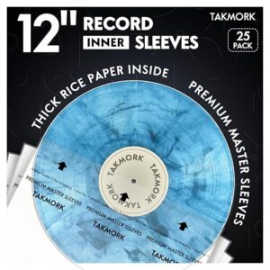 Vinyl Record Inner Sleeves: 12" Anti-Static Rice Paper LP Sleeves Album Record Acid-Free Clear Protective Sleeves for Vinyls Storage