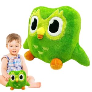 DAWCBVJQ 10.62x7.87in Duolin-go Green Owl Plush Toy