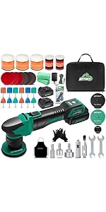 BATOCA S4 Cordless Car Polisher Buffer Sander Machine Rotary & Dual Action Mini Car Detailing Pol...