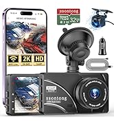 Dash Cam Front and Rear, 4K Dash Cam WiFi/APP Control Dashcam W/ 64GB Card Car Camera Dash Cam DV...